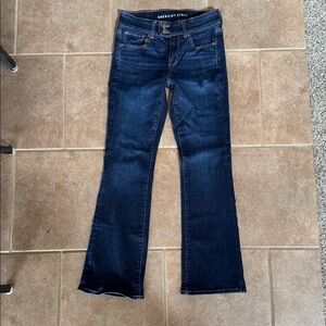 American Eagle Dark Blue Boot Cut Jeans Size 4 Short